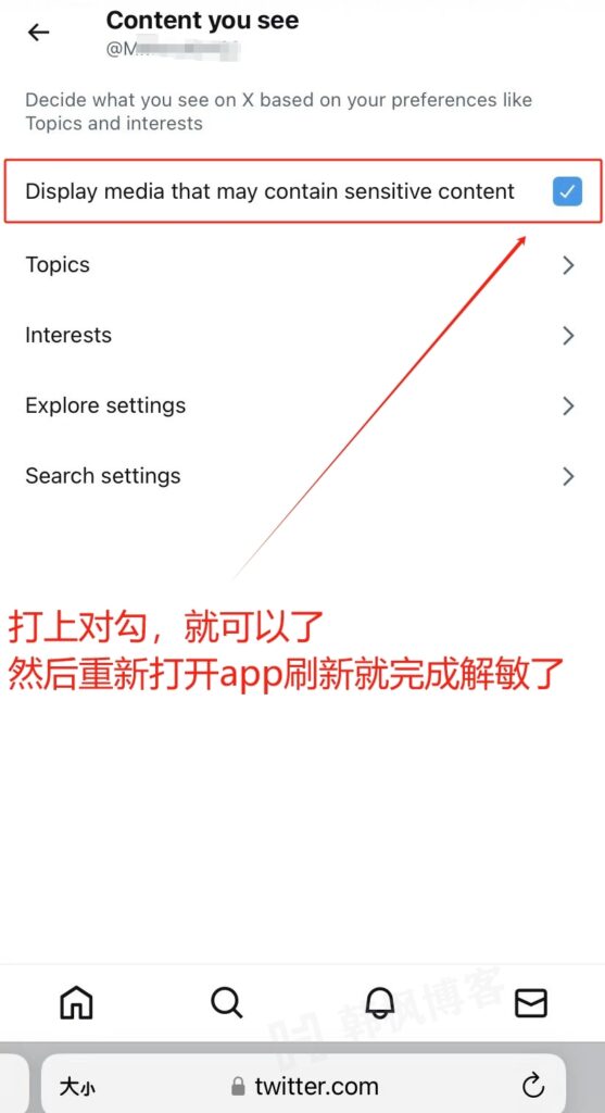 图片[4]-怎么解除推特敏感限制？最新推特解敏图文教程。-庆虎资源网