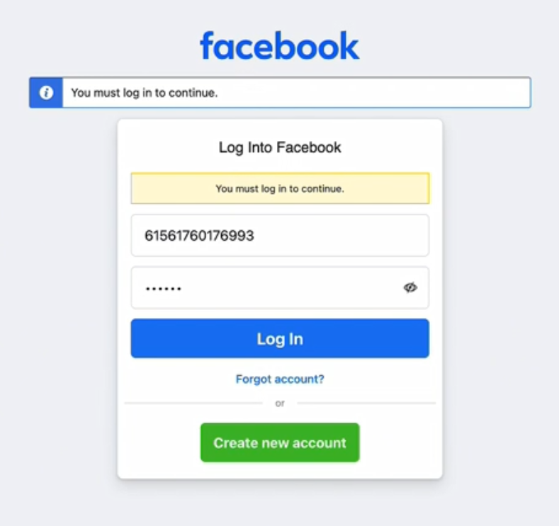 1. Facebook 登录入口
