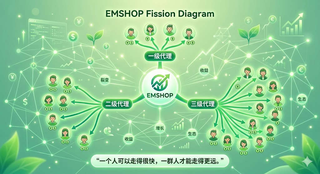 让客户帮你卖货:EMSHOP发卡系统代理分销体系深度解析-EMSHOP发卡官网