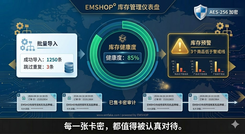 卡密管理的艺术：EMSHOP发卡系统库存精细化运营完全指南