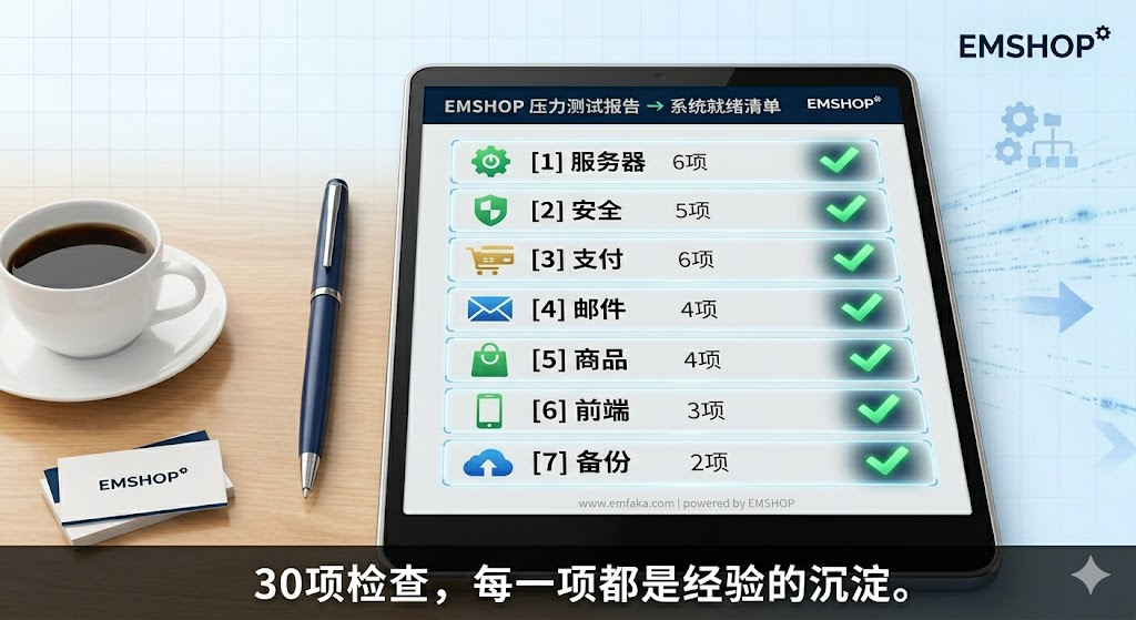 从EMSHOP演示站到正式站：上线前不可忽视的30项最终检查清单-EMSHOP发卡官网