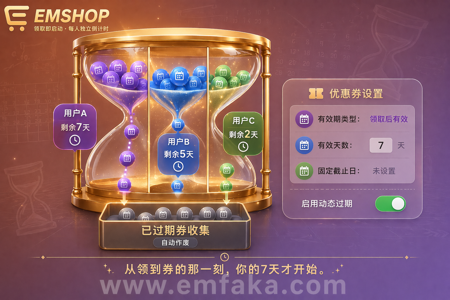 【更新预告】EMSHOP优惠券将支持领取后限时有效，到期自动作废