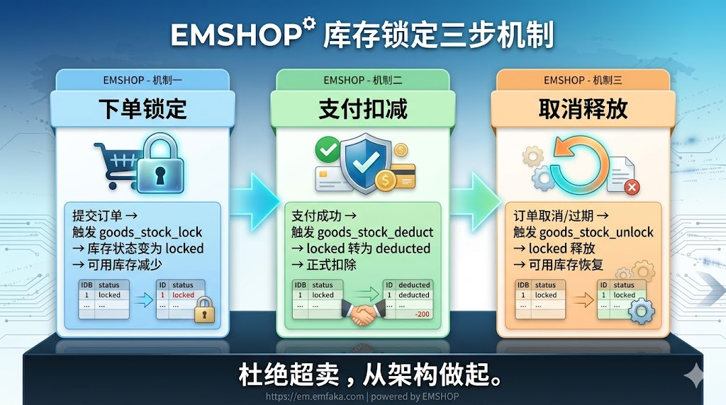 告别超卖焦虑：EMSHOP发卡系统库存锁定机制的底层逻辑-EMSHOP发卡官网