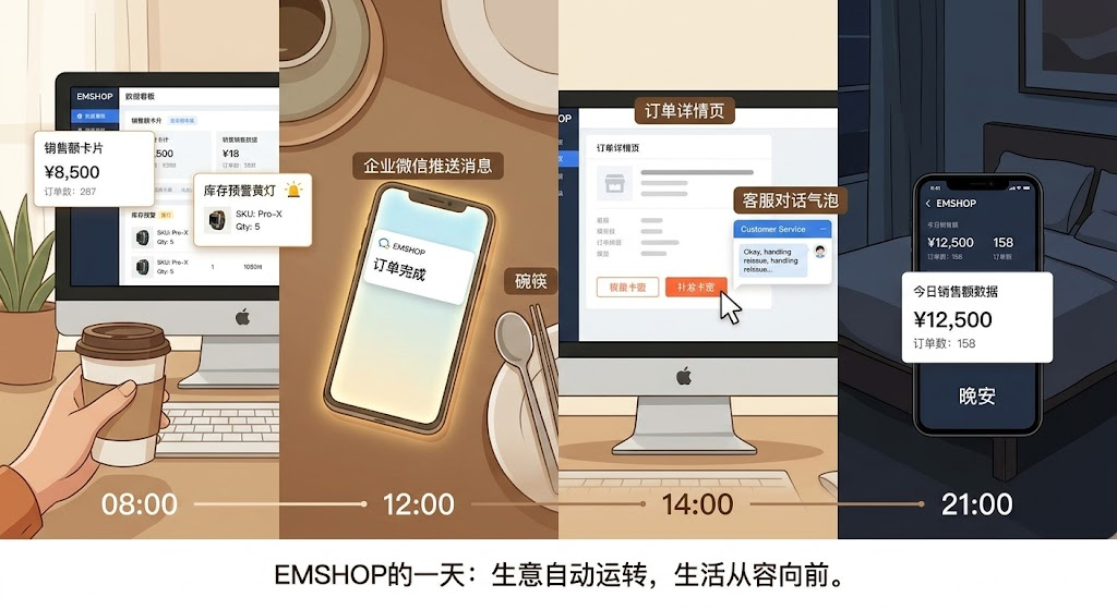 一个EMSHOP站长的日常:从清晨的第一杯咖啡到睡前的最后一眼数据-EMSHOP发卡官网