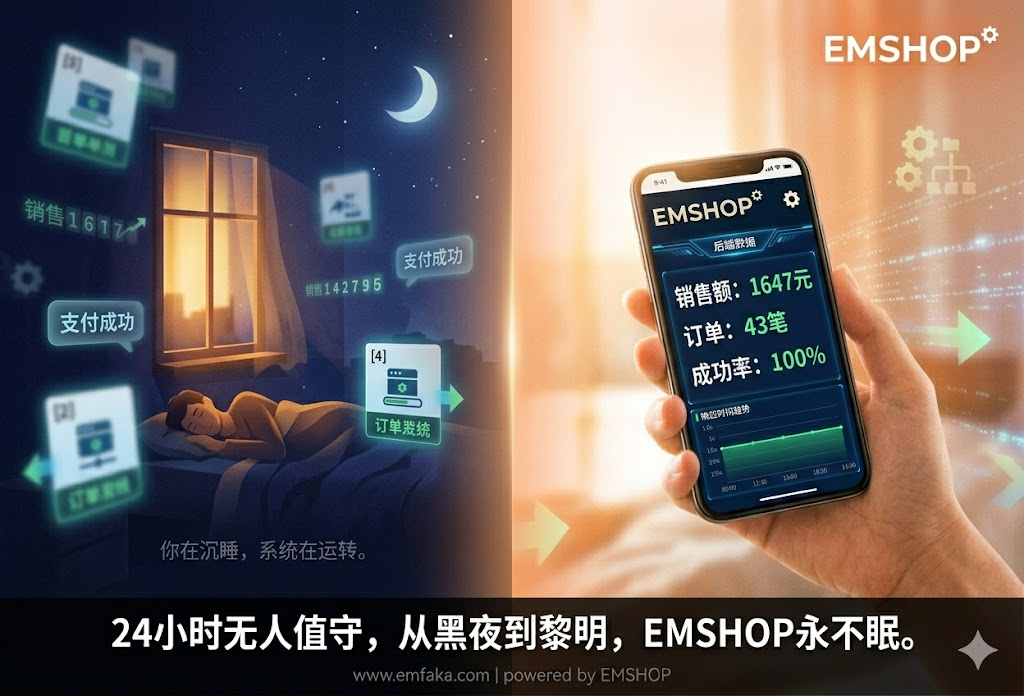 深夜订单的秘密：EMSHOP发卡系统夜间无人值守模式深度揭秘-EMSHOP发卡官网