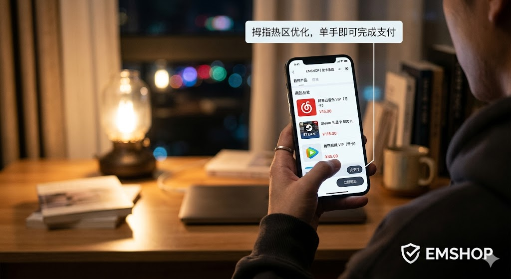 指尖上的自动售卡:EMSHOP发卡系统移动端适配与用户体验深度解析-EMSHOP发卡官网