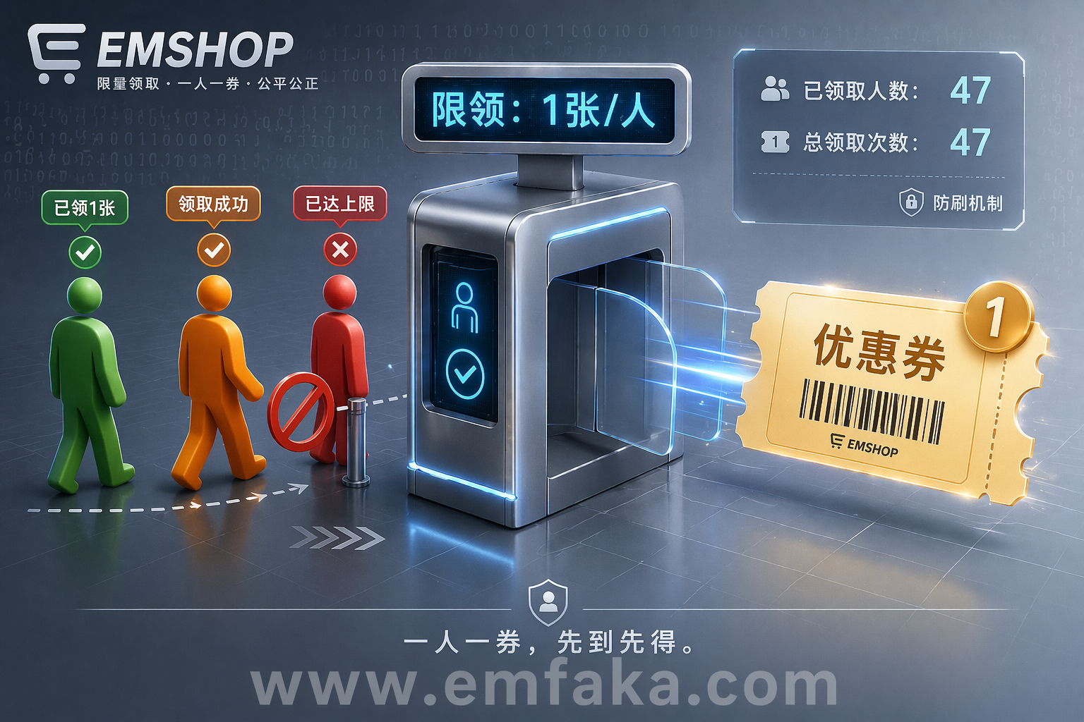 【更新预告】EMSHOP优惠券每人限领即将上线，从源头杜绝恶意刷券-EMSHOP发卡官网
