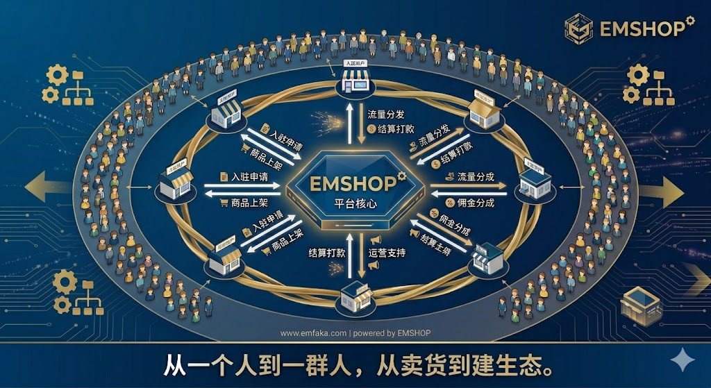 多商户时代：EMSHOP发卡系统如何帮你从卖家升级为平台运营方